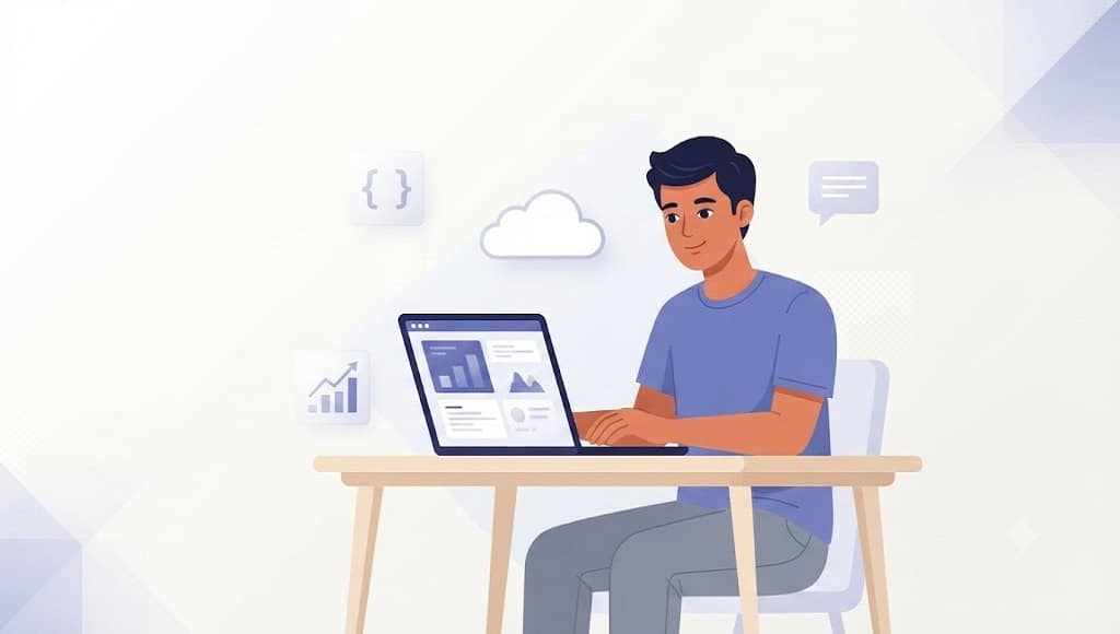 Student learning digital skills for students in India 2026 on a laptop