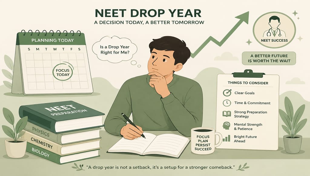 Student weighing the decision to take a NEET dropper year 2027