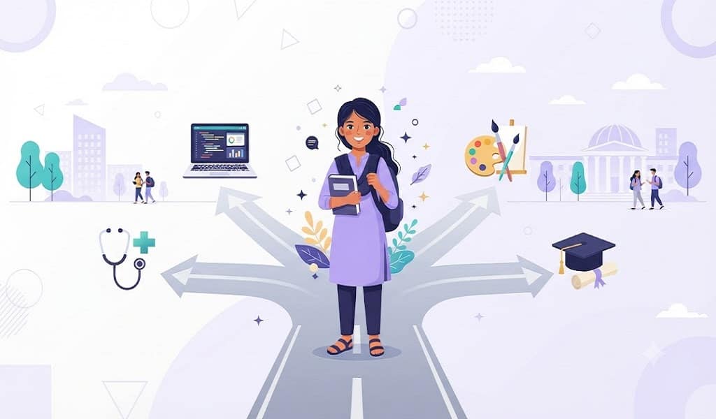 Girl student exploring career options after 10th in India 2026