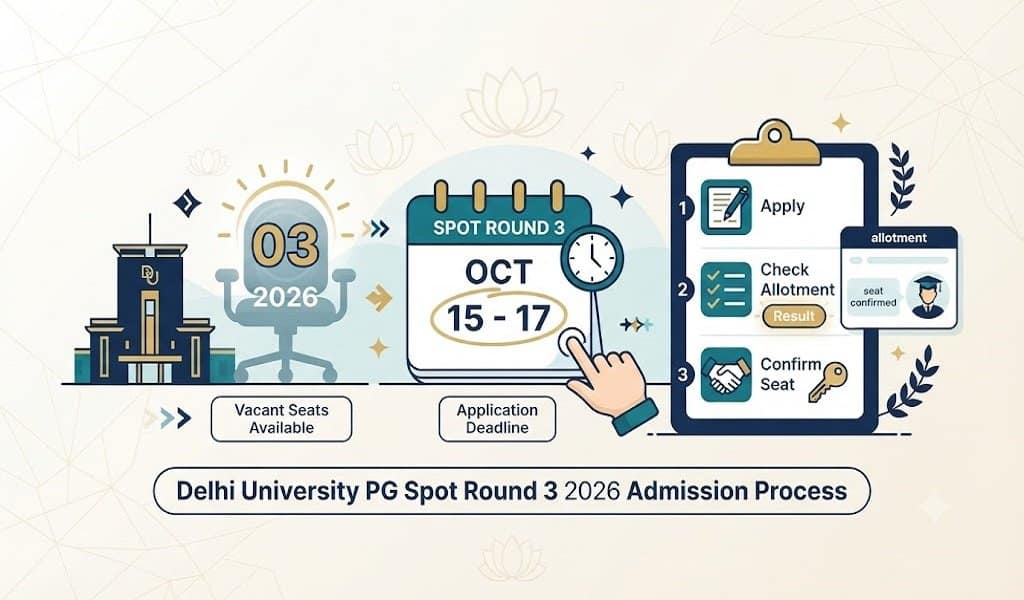 DU PG Spot Round 3 2026 vacant seats
