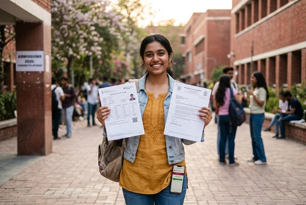 Indian student checking CUET UG 2026 result on laptop at cuet.nta.nic.in
