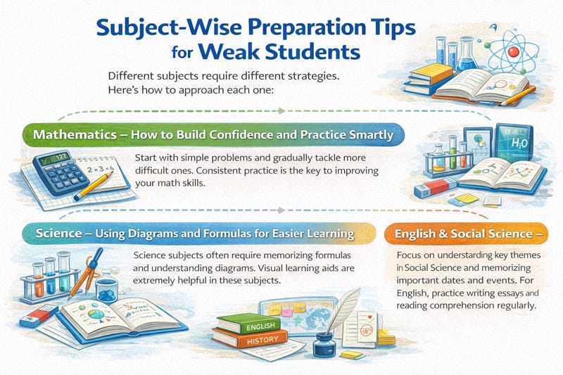 Subject-Wise Preparation Tips for Weak Students
